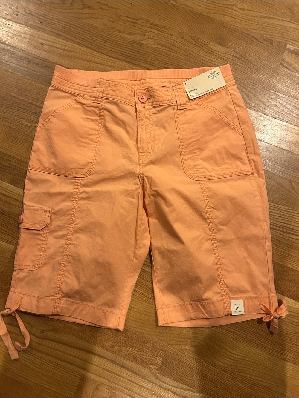 St. John's Bay Peach Cargo Bermuda Shorts